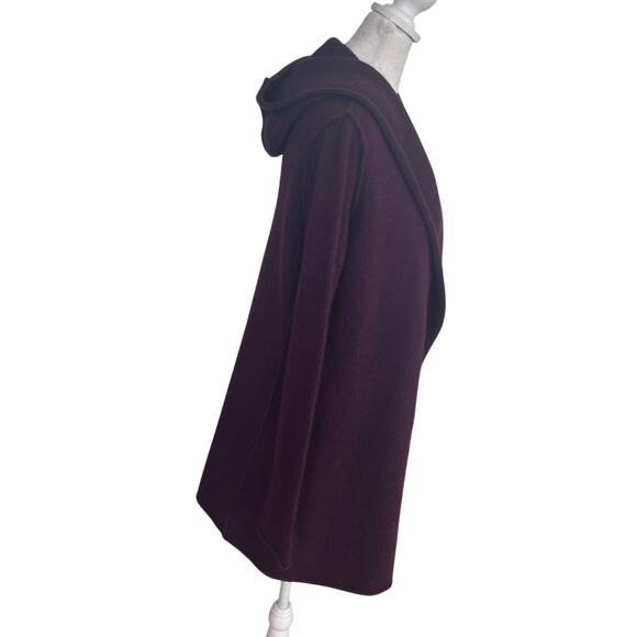 Vince Burgundy Hooded Yak / Wool  Open Cardigan Sweater Womens Size Small - Picture 4 of 6